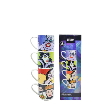 Juego de 4 Tarros Apilables de Villanas Disney - Tazas