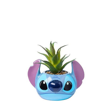 Maceta De Disney Lilo & Stitch con Suculenta Artificial. -