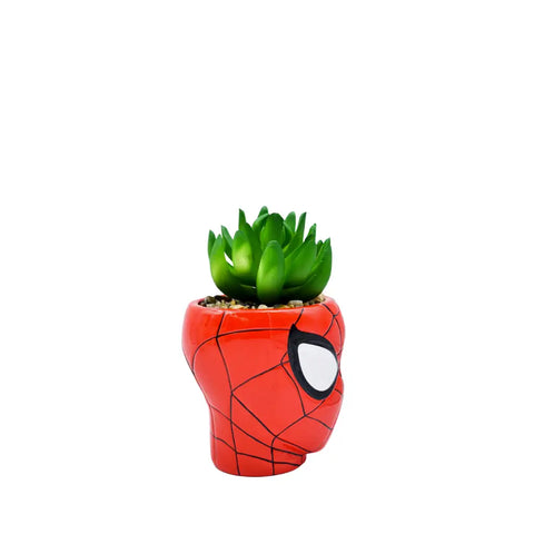 Mini Maceta de Spiderman con Suculenta Artificial - Macetas