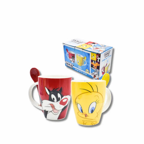 Set de 2 Tazas de Silvestre y Piolin de Warner Bros - Tazas