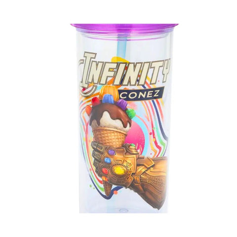 Vaso con popote re usable de Marvel Infinity Conez - Vasos