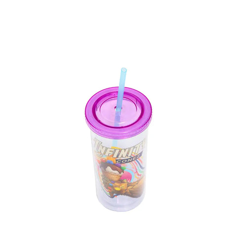 Vaso con popote re usable de Marvel Infinity Conez - Vasos