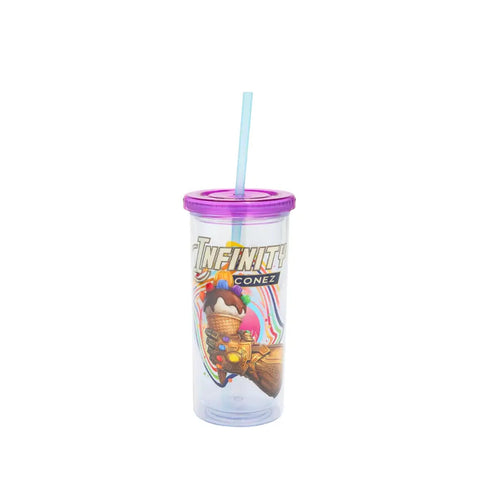 Vaso con popote re usable de Marvel Infinity Conez - Vasos